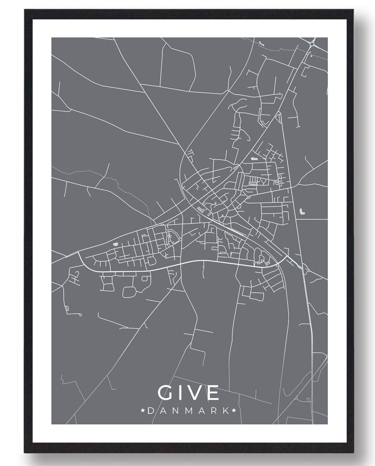 Give by plakat - grå (Størrelse: L - 50x70cm (B2))