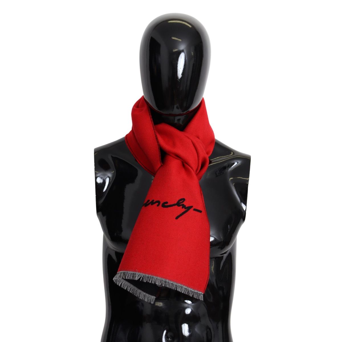 Givenchy Elegant Red Wool Blend Unisex Scarf