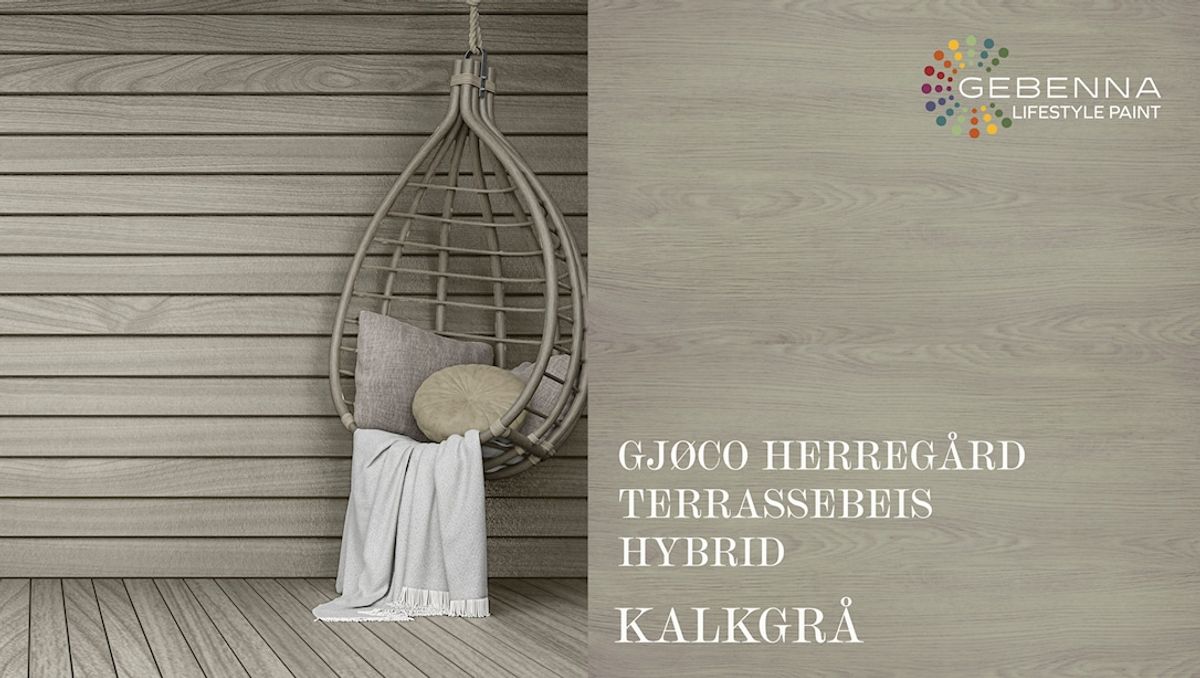 Gjøco Hybrid Terrassebeis: Kalkgrå 9 liter