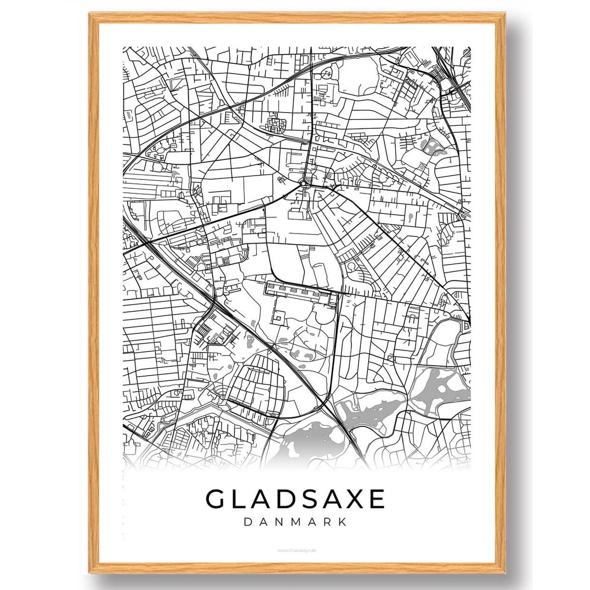 Gladsaxe by plakat - hvid (Størrelse: M - 30x40cm)