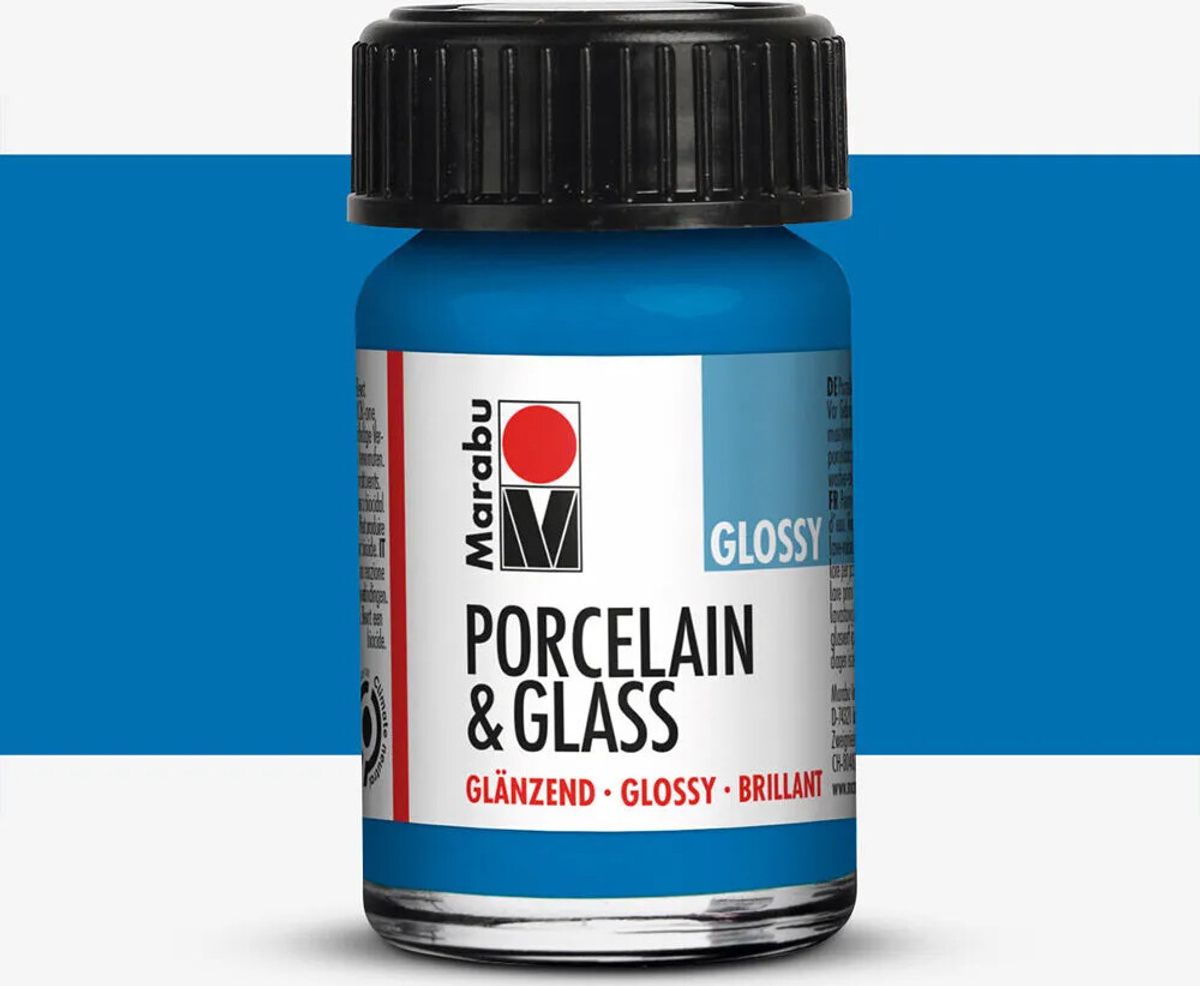 Glas Og Porcelænsmaling - Gentian - Porcelain & Glass Glossy - 15 Ml