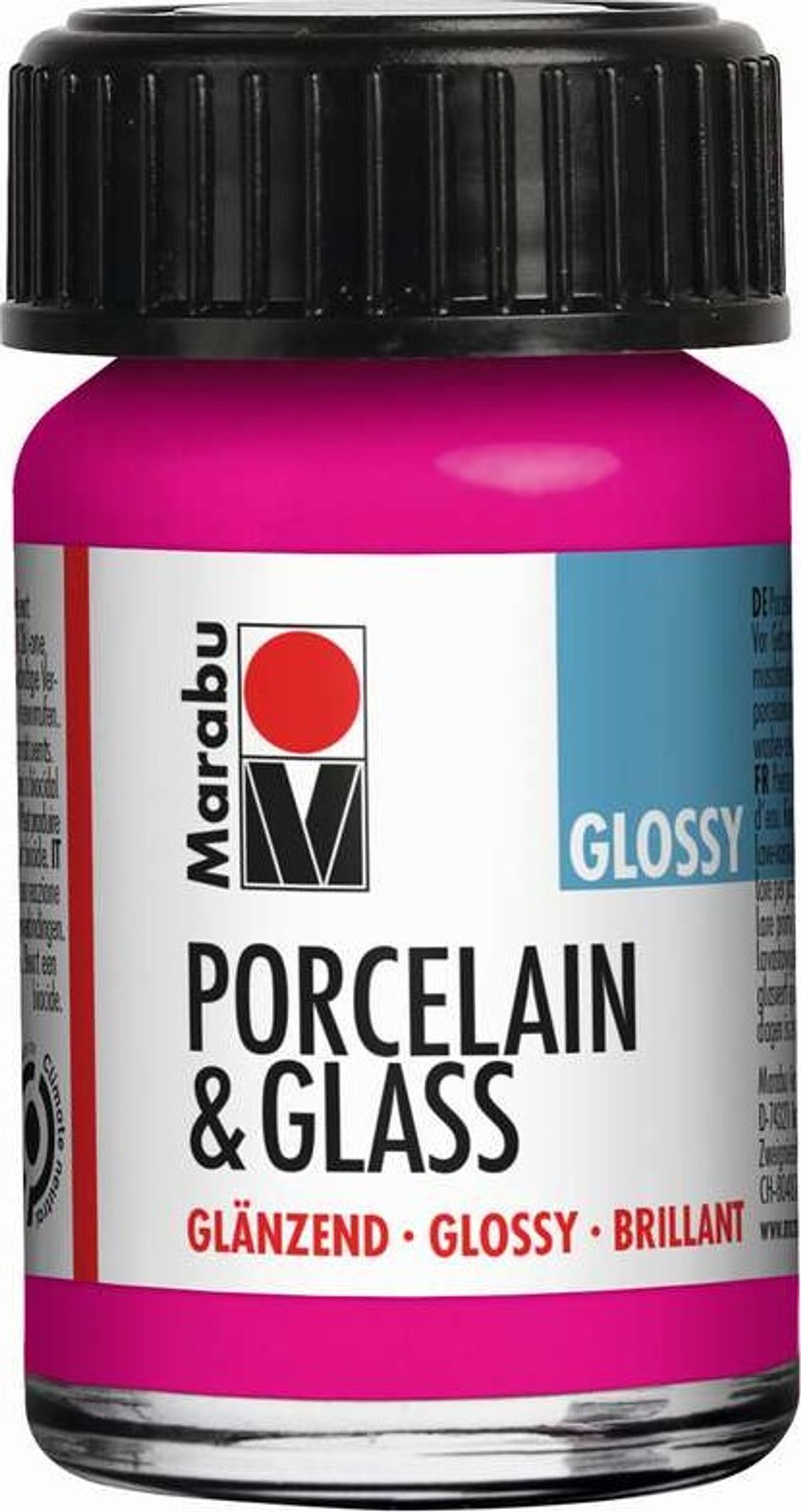 Glas Og Porcelænsmaling - Hindbær Rød - Porcelain & Glass Glossy - 15 Ml