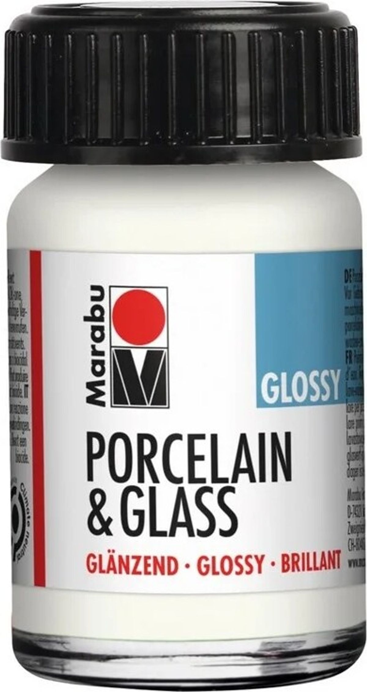 Glas Og Porcelænsmaling - Hvid - Porcelain & Glass Glossy - 15 Ml