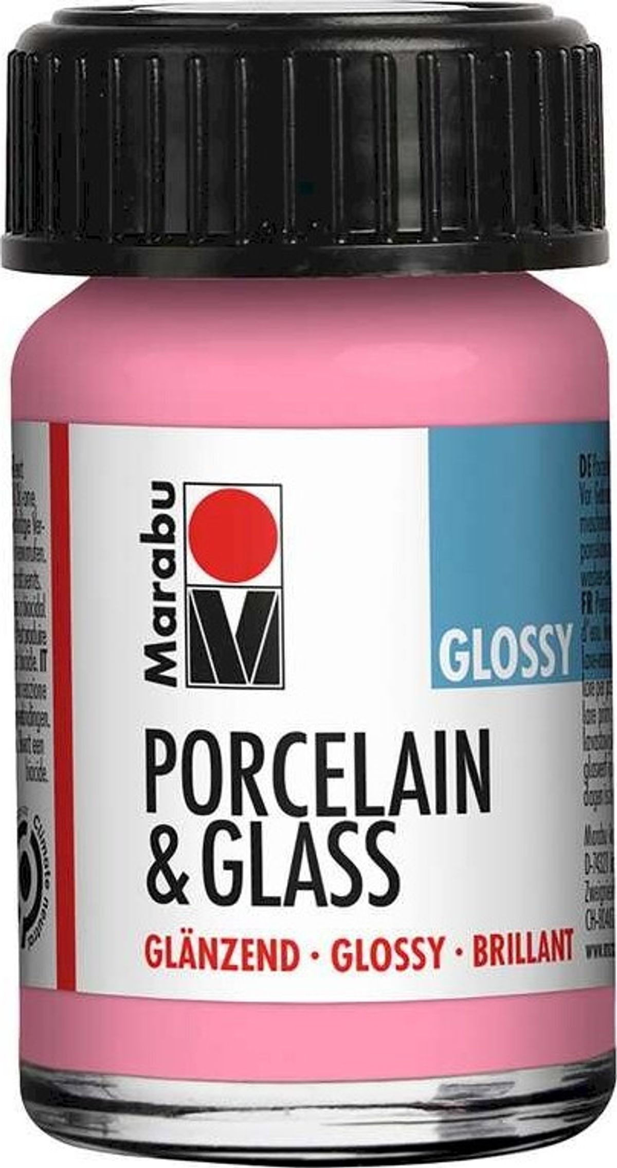 Glas Og Porcelænsmaling - Rose Pink - Porcelain & Glass Glossy - 15 Ml