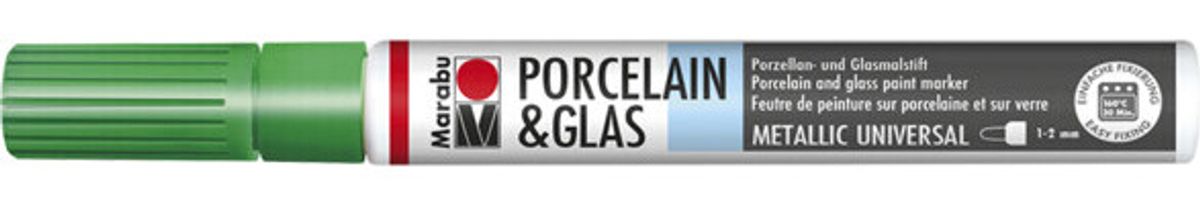 Glas Og Porcelænstusch - Metallic Grøn - Porcelain Painter - 1-2 Mm