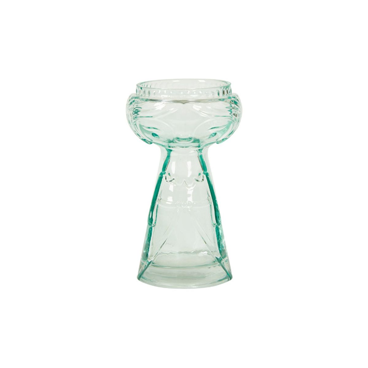 GLAS VASE M/ANSIGT AQUA