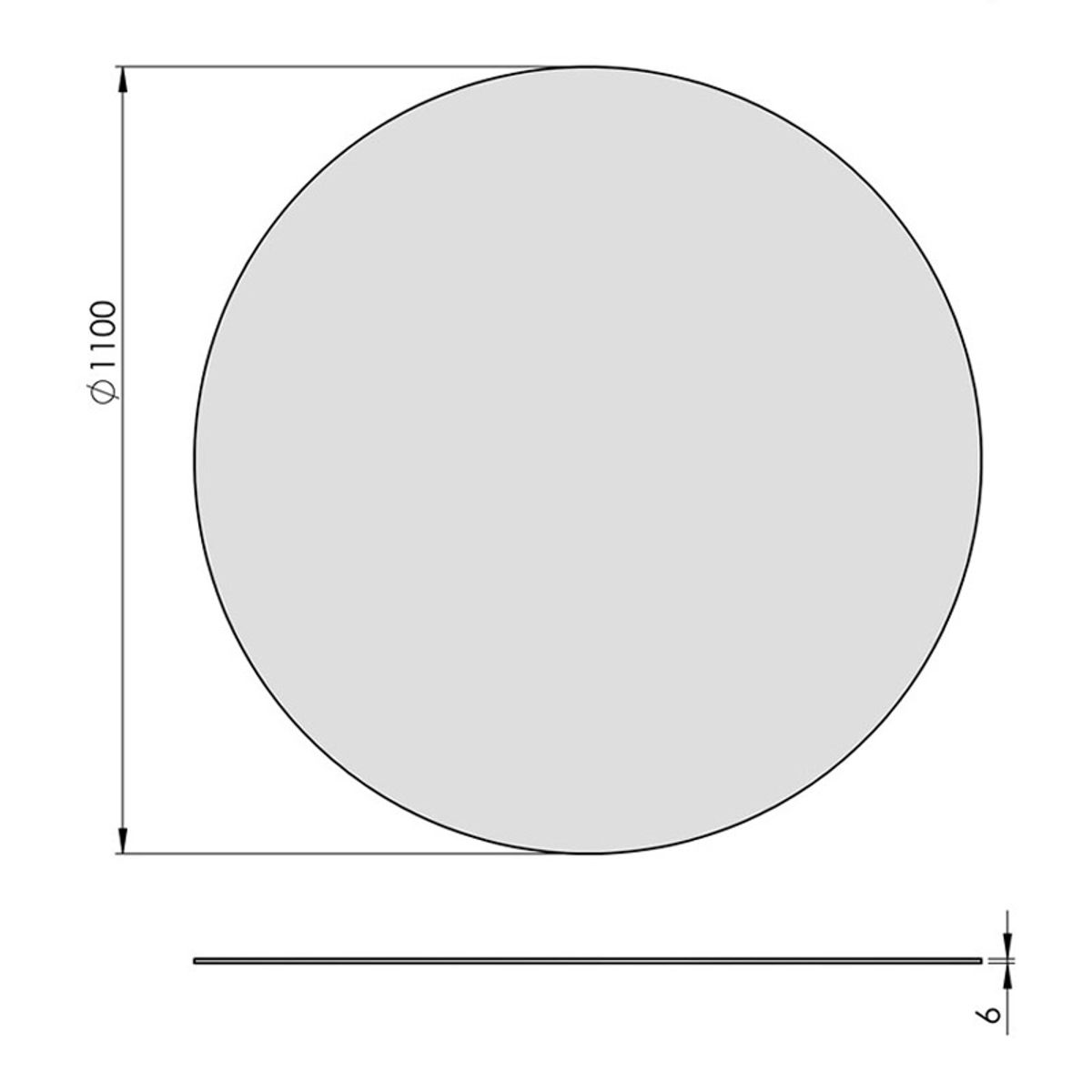 Glasgulvplade Cirkel Ø110cm