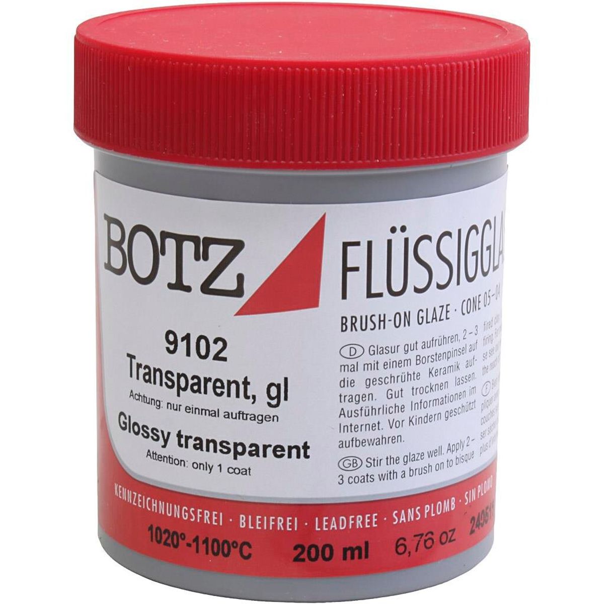 Glasur til ler, transparent, 200 ml/ 1 ds.