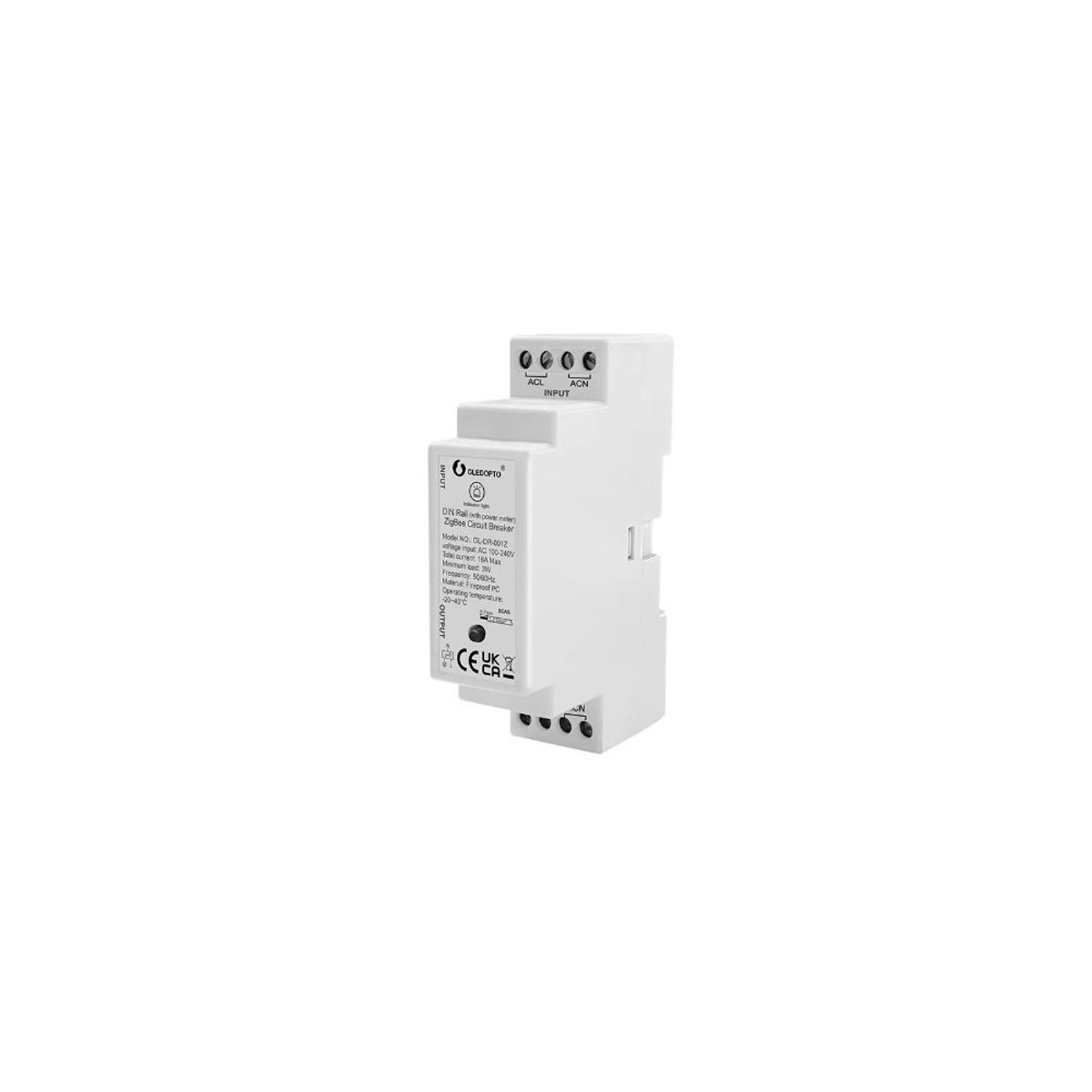 Gledopto ZigBee relæ - DIN-skinne, Zigbee 3.0, 16A