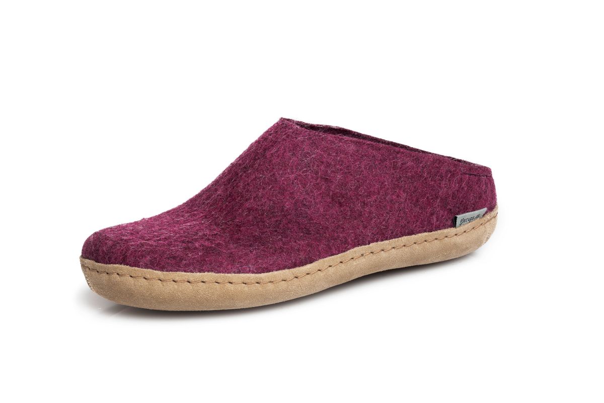 Glerups - Tøffel m/skindsål - 64-0211 - Cranberry - 38 / Cranberry