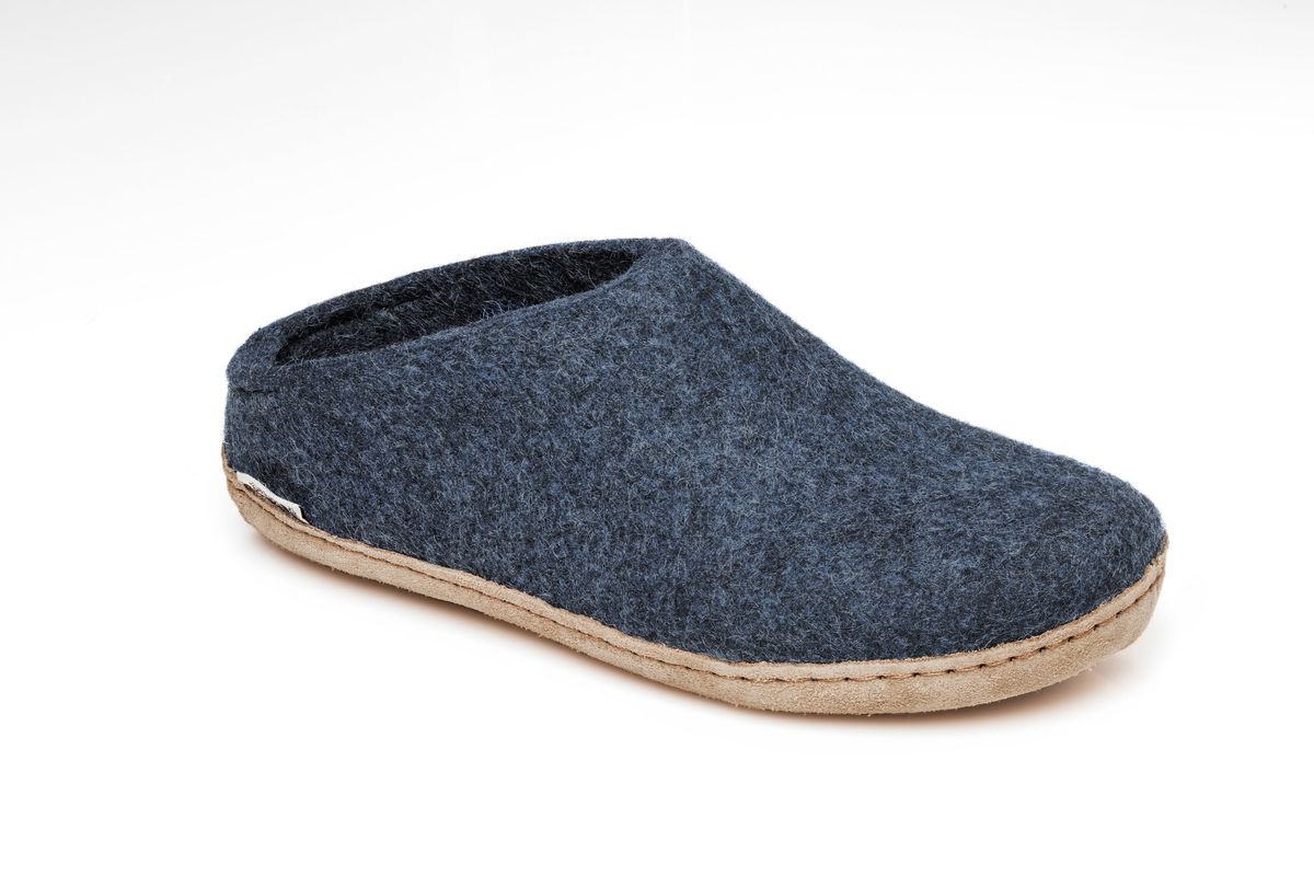 Glerups - Tøffel med skindsål, 64-0197 - Denim - 37