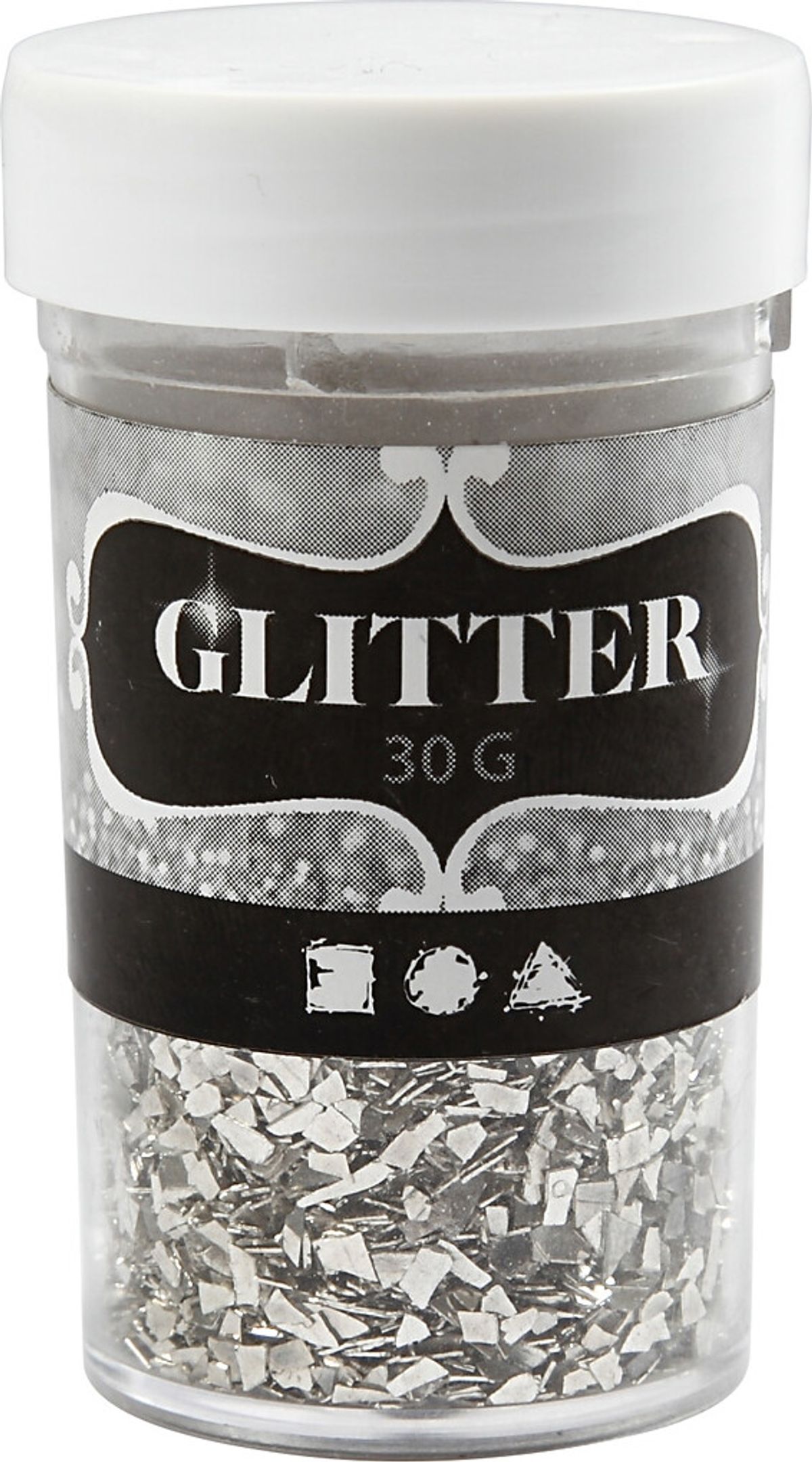 Glitter Drys - Str. 1-3 Mm - Sølv - 30 G