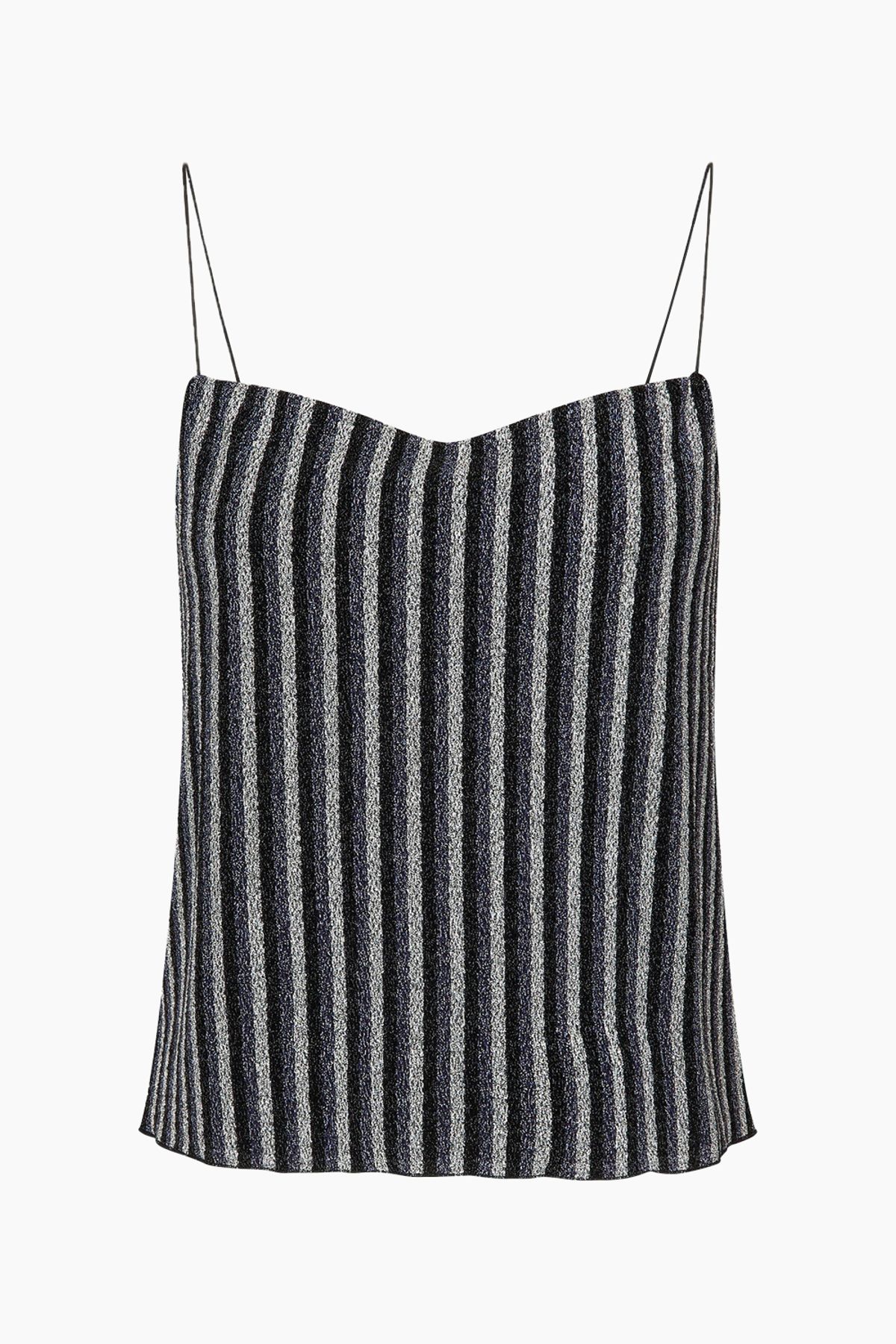 Glitter Jersey Simo Top - Glitter Stripe/Silver - Mads Nørgaard - Stribet L