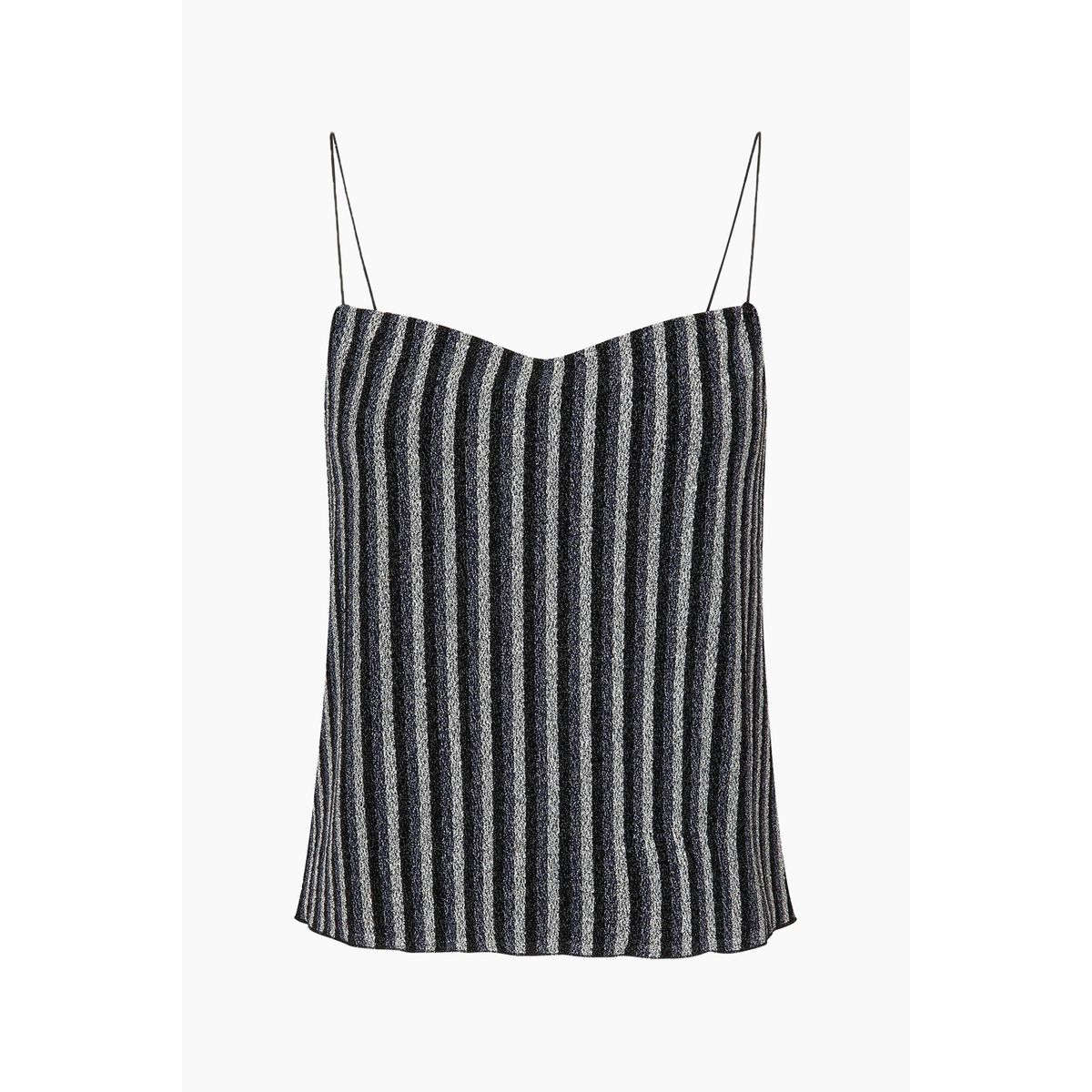 Glitter Jersey Simo Top - Glitter Stripe/Silver - Mads Nørgaard - Stribet S