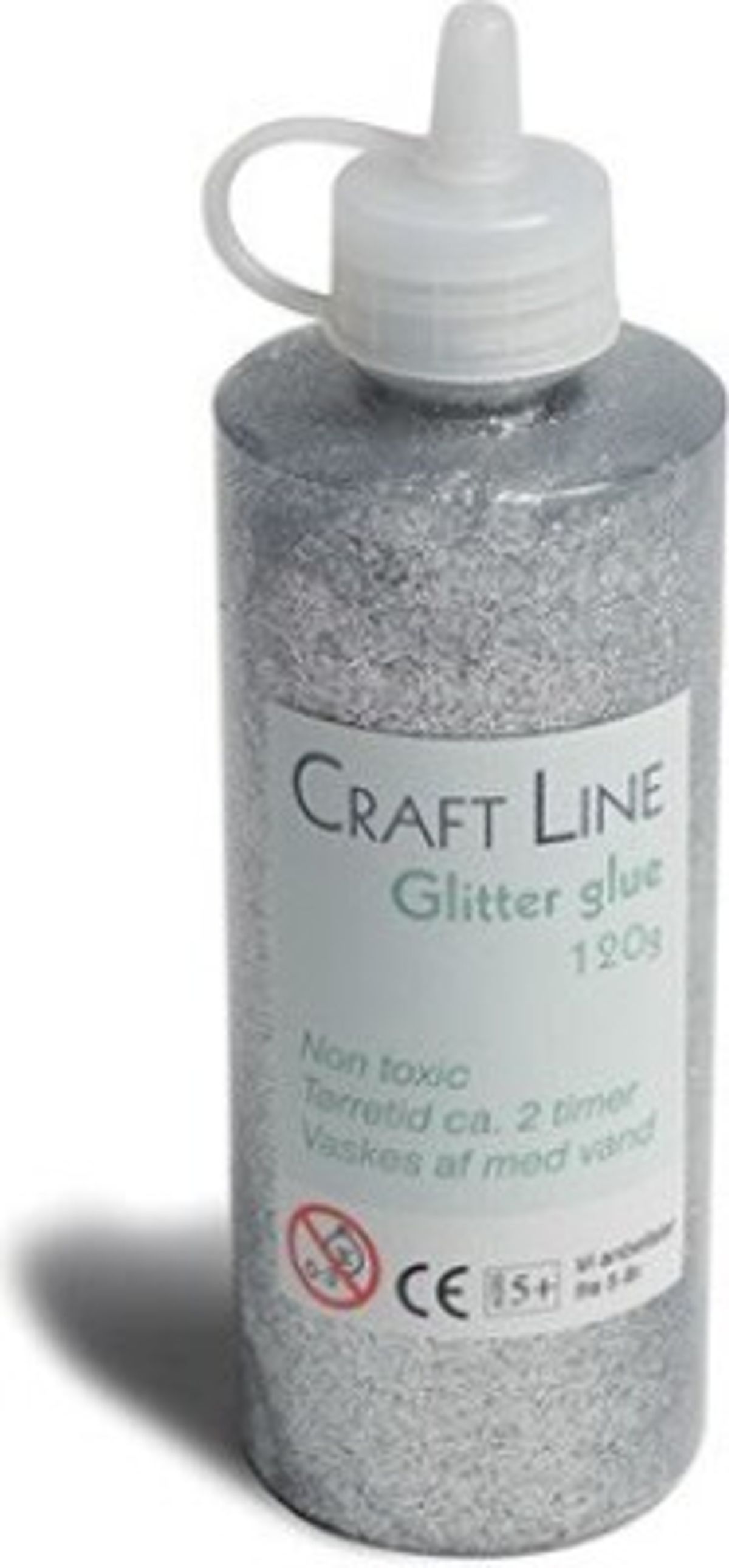 Glitterglue 120g Sølv