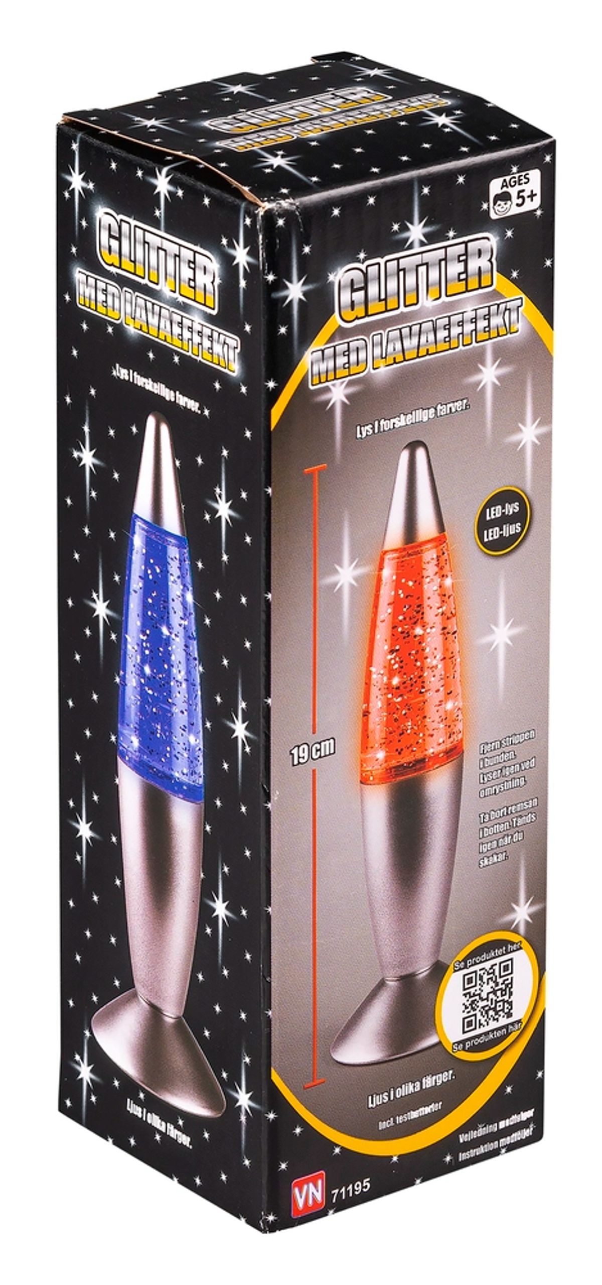 Glitterlampe 19 cm