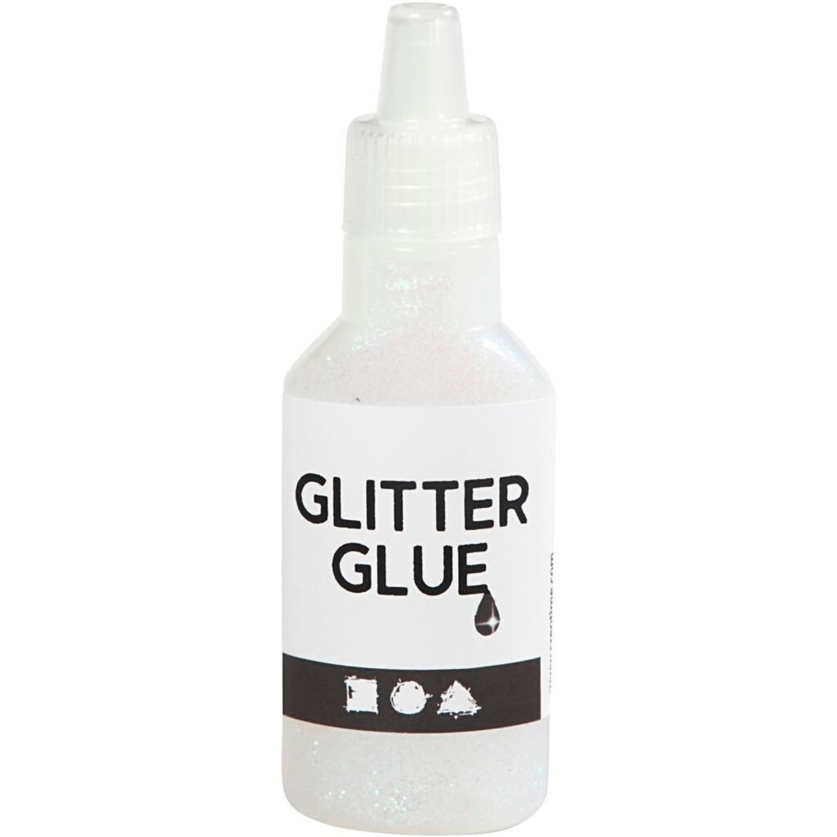 Glitterlim, holografisk hvid, 25ml