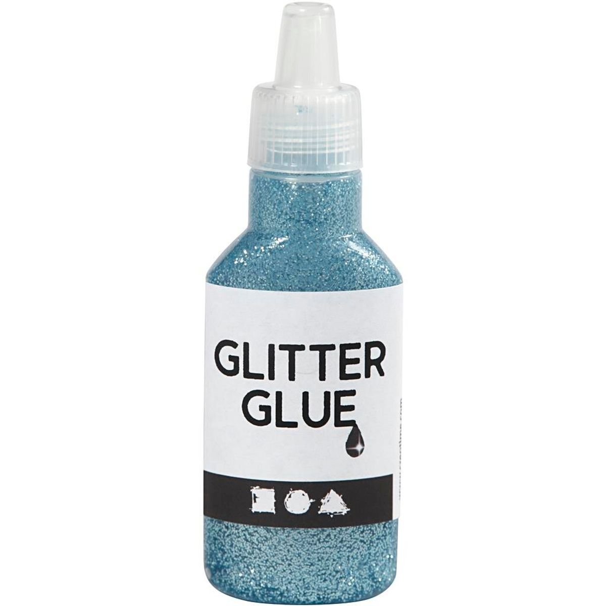 Glitterlim, lys blå, 25ml