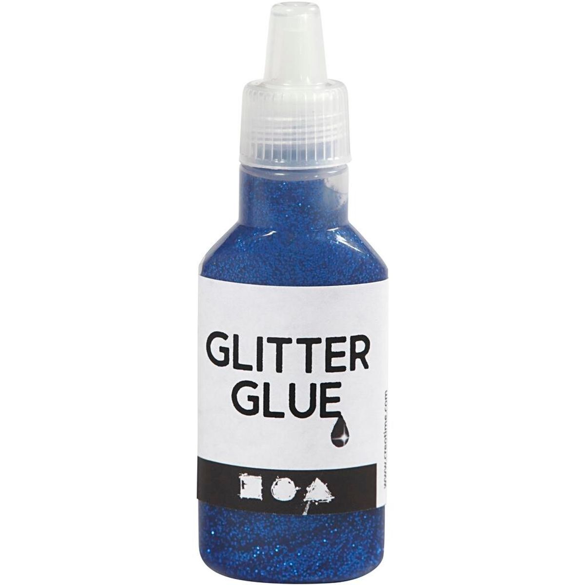 Glitterlim, mørk blå, 25ml