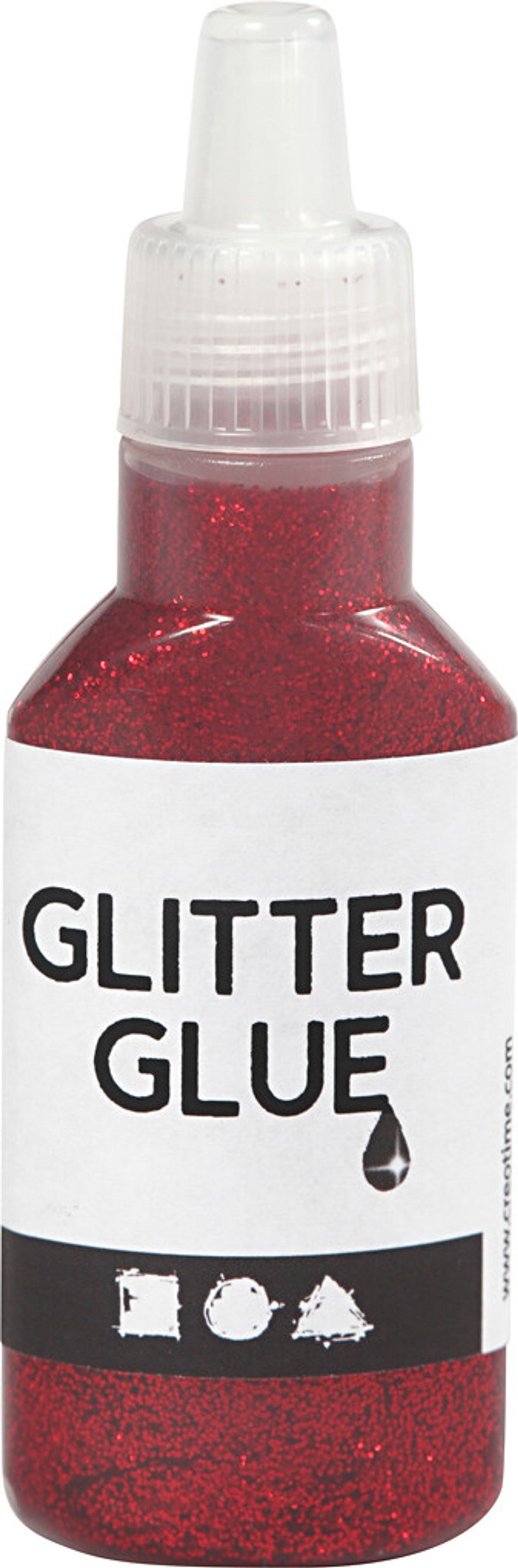 Glitterlim - Rød - 25 Ml