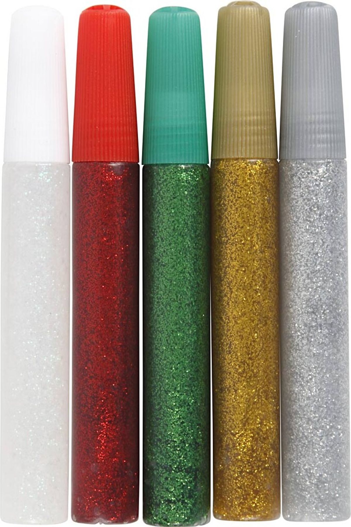 Glitterlim Sæt - 5 Farver - 5x10 Ml