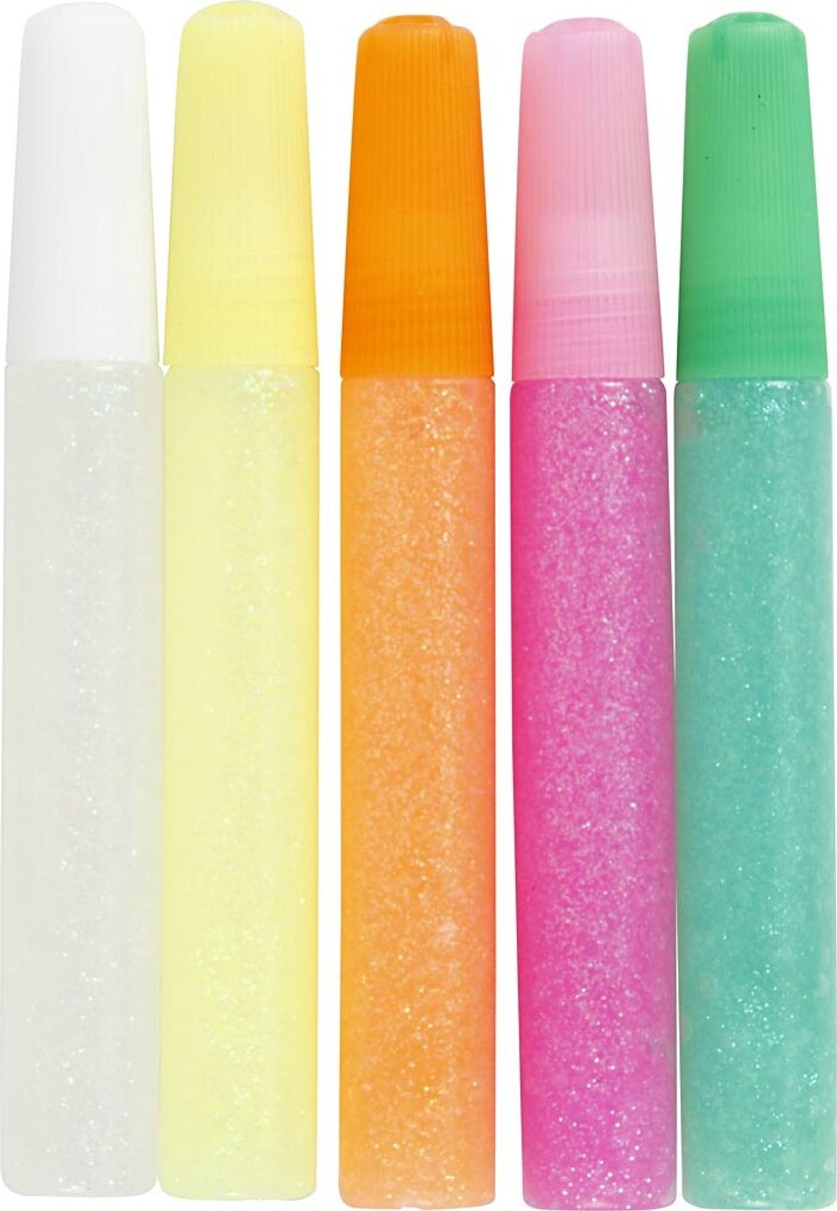 Glitterlim Sæt - Pastelfarver - 5x10 Ml