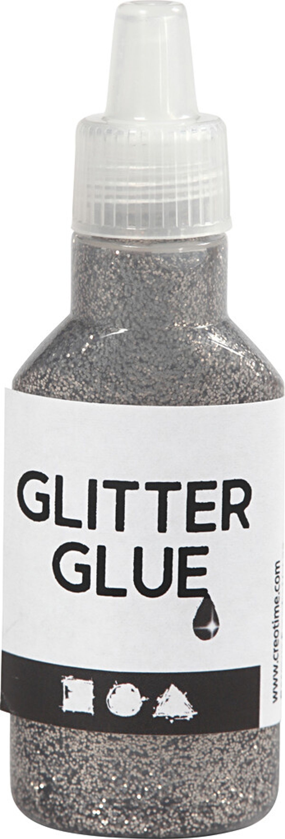 Glitterlim - Sølv - 25 Ml