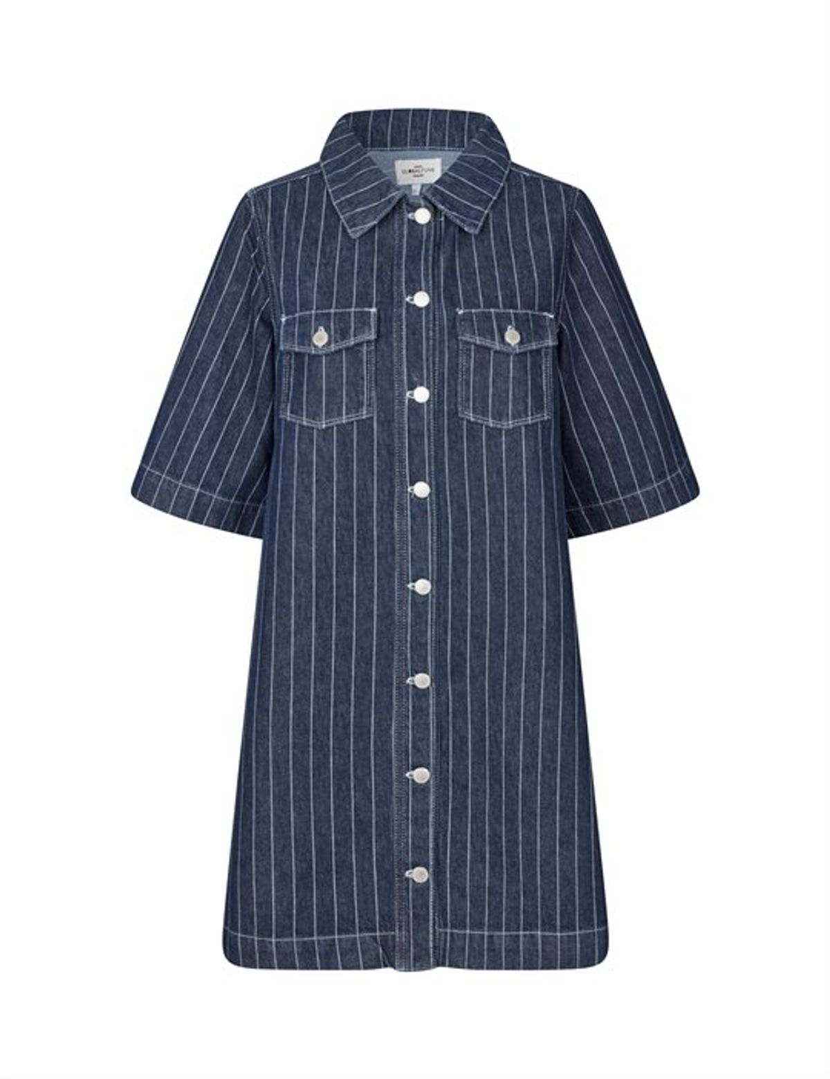 Global Funk - Mira Dress - Navy Pinstripe