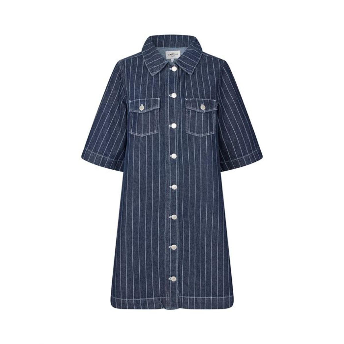 Global Funk - Mira Dress - Navy Pinstripe