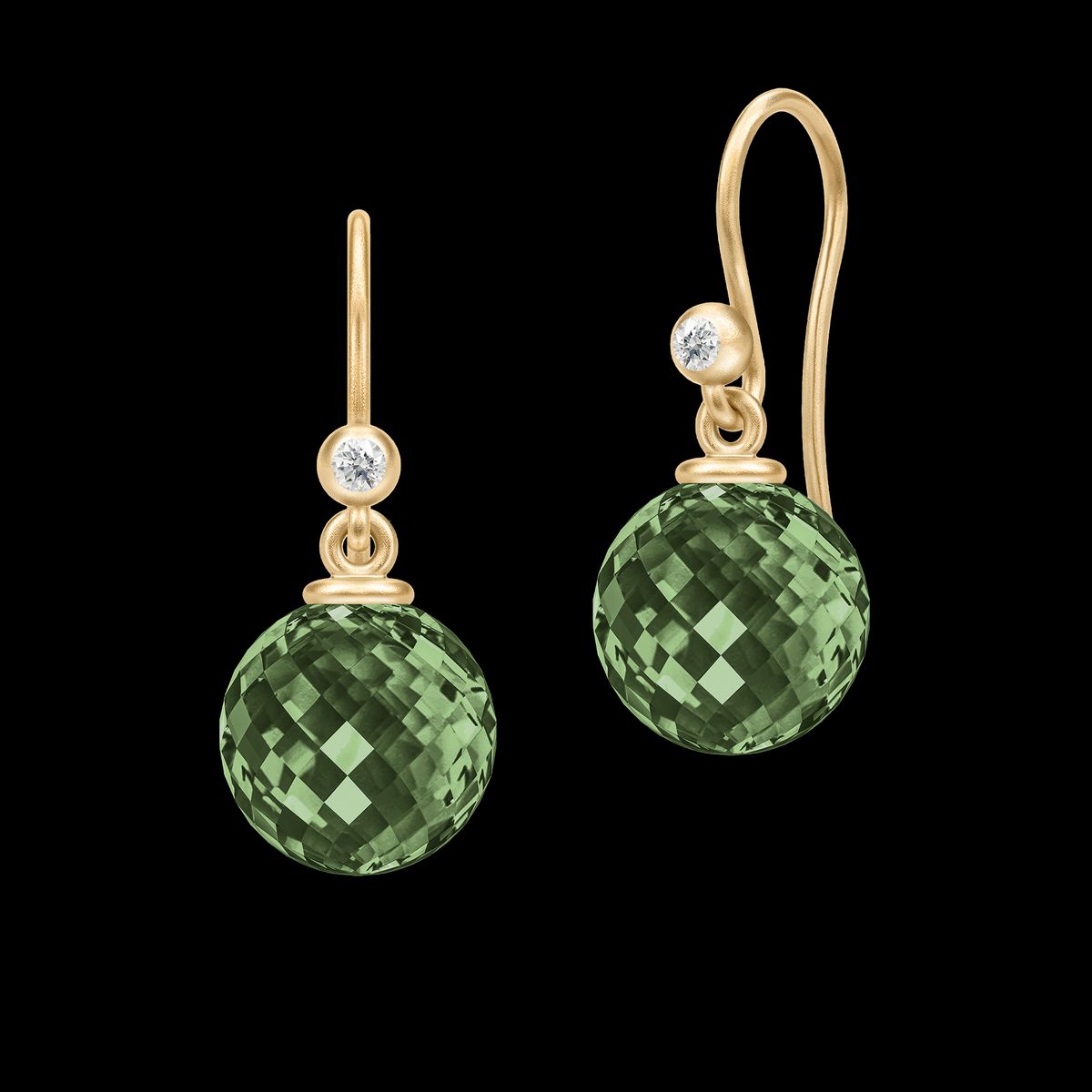 Globe Earrings Olive Green