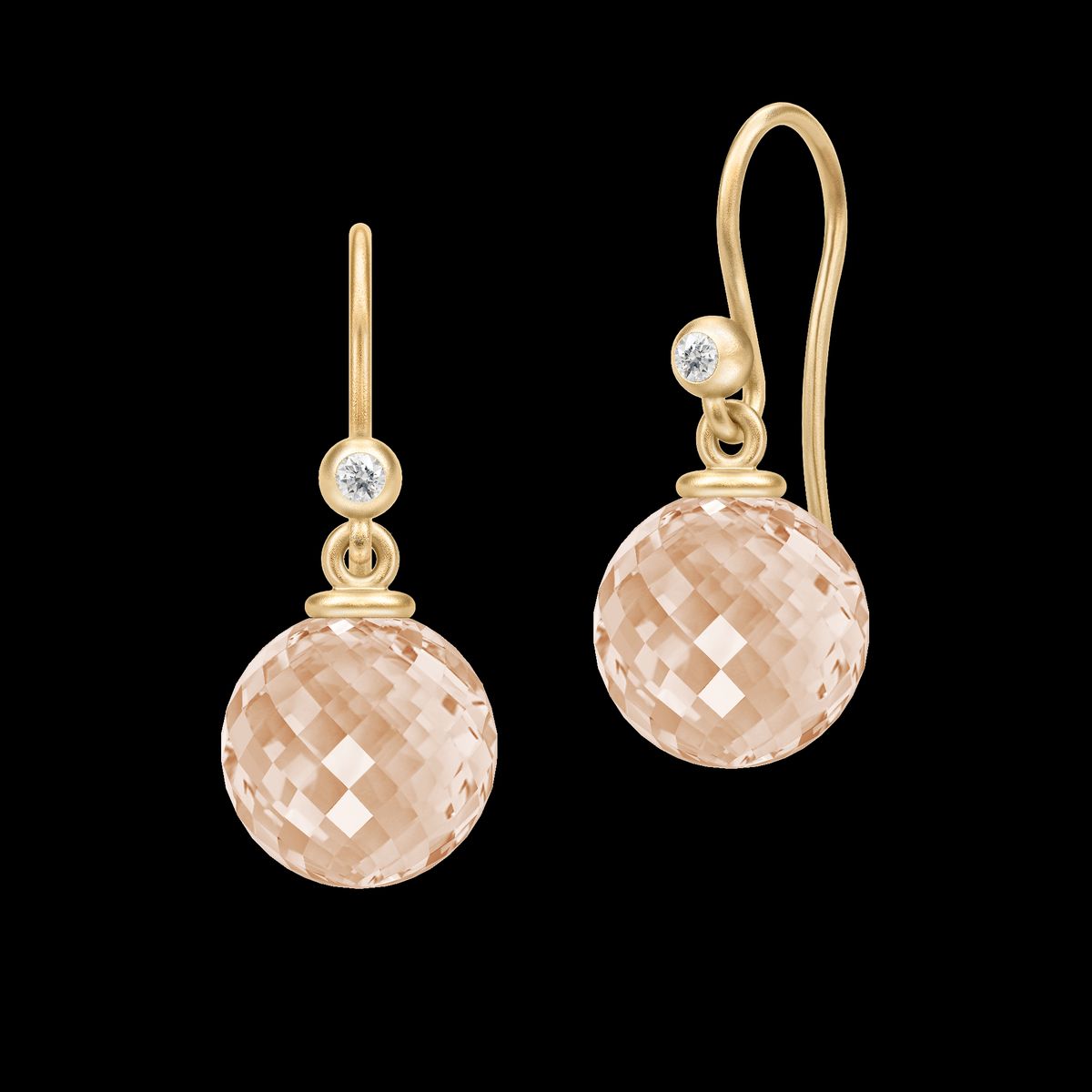 Globe Earrings Peach