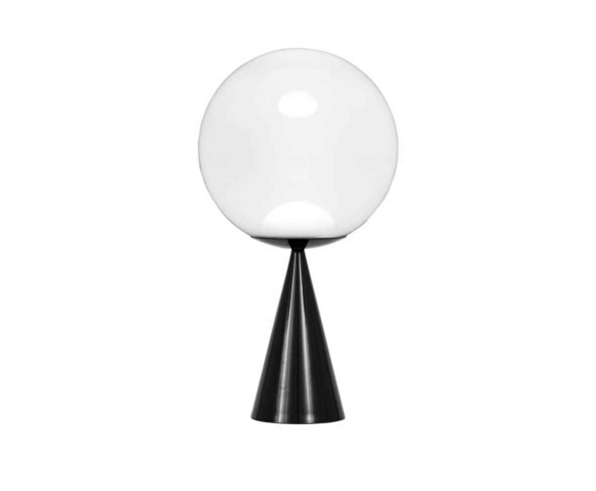 Globe Fat bordlampe, opal/sort