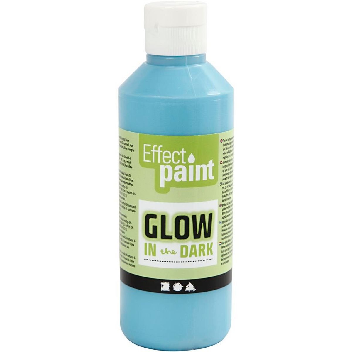 Glow in the dark, lys blå, 250 ml