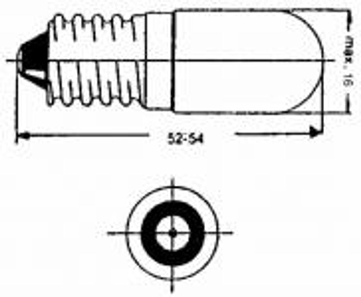 Glødelampe 220/260v 7-10w e14 16x54