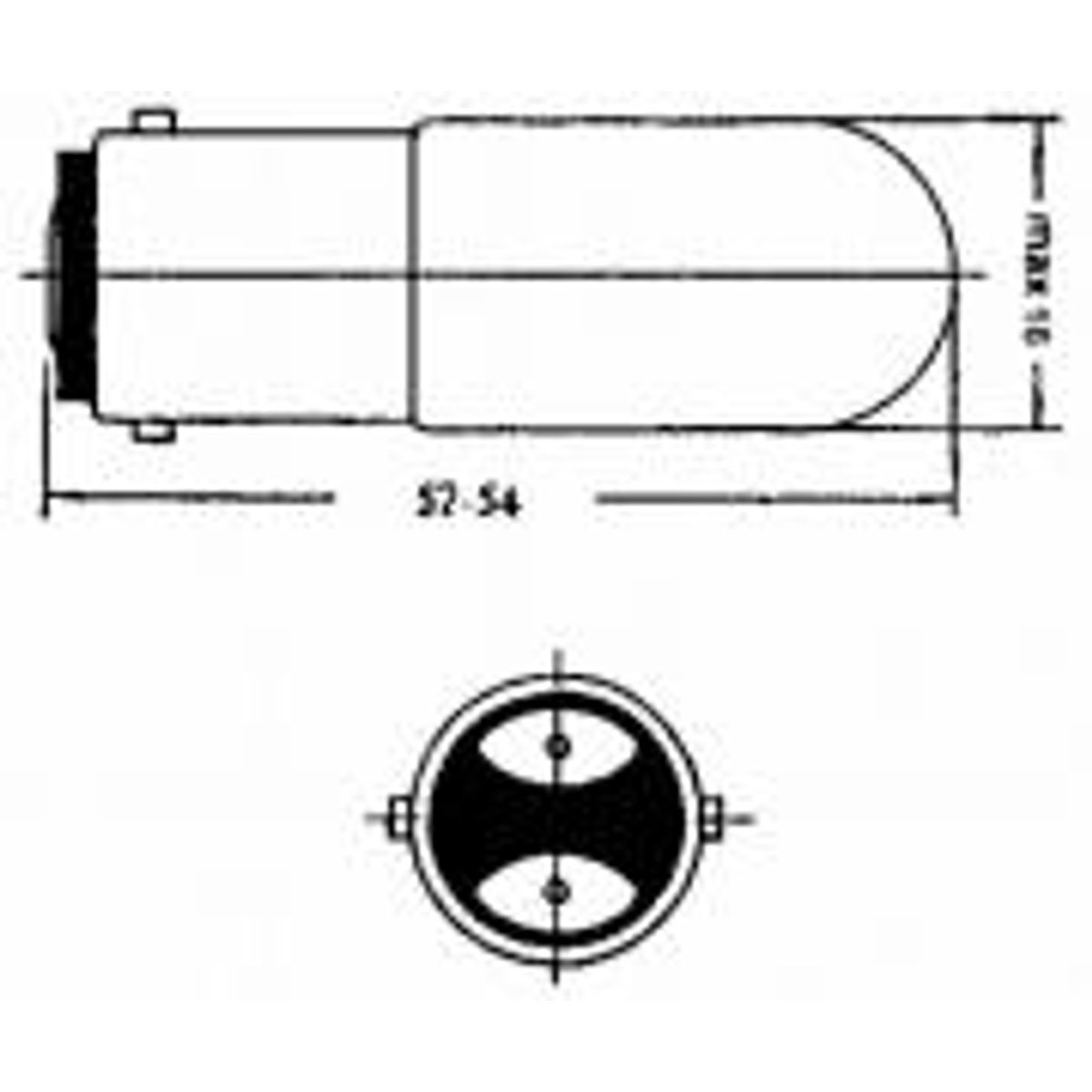 Glødelampe 24v 5w ba15d 16x54 mm