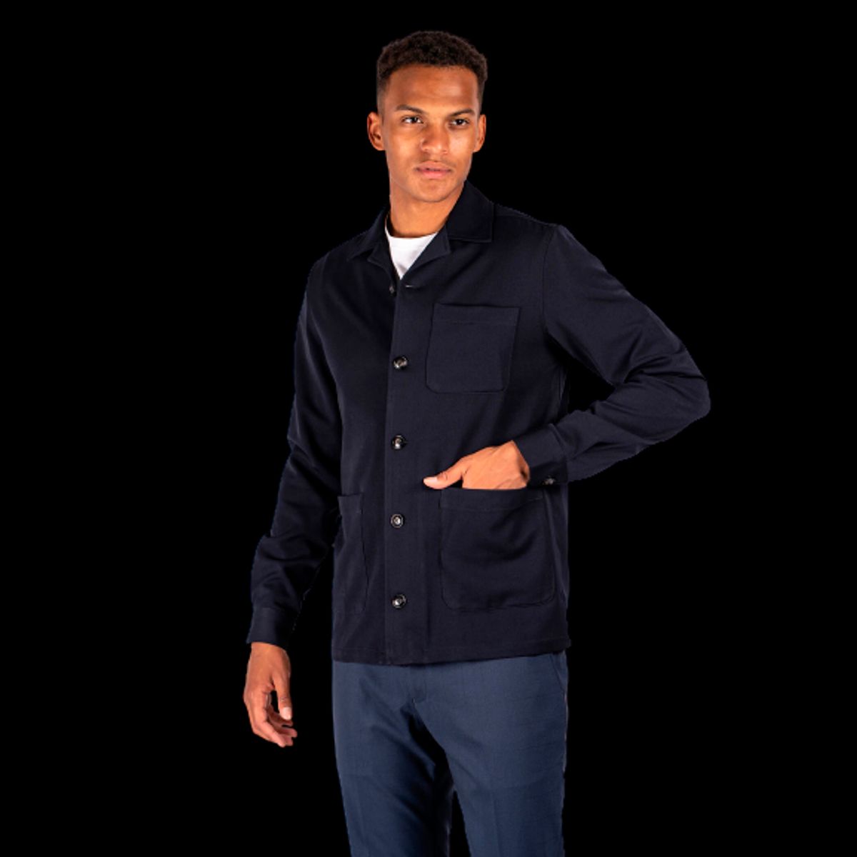 Gnious Herre Skjorte Jakke - Night Navy - 2XL