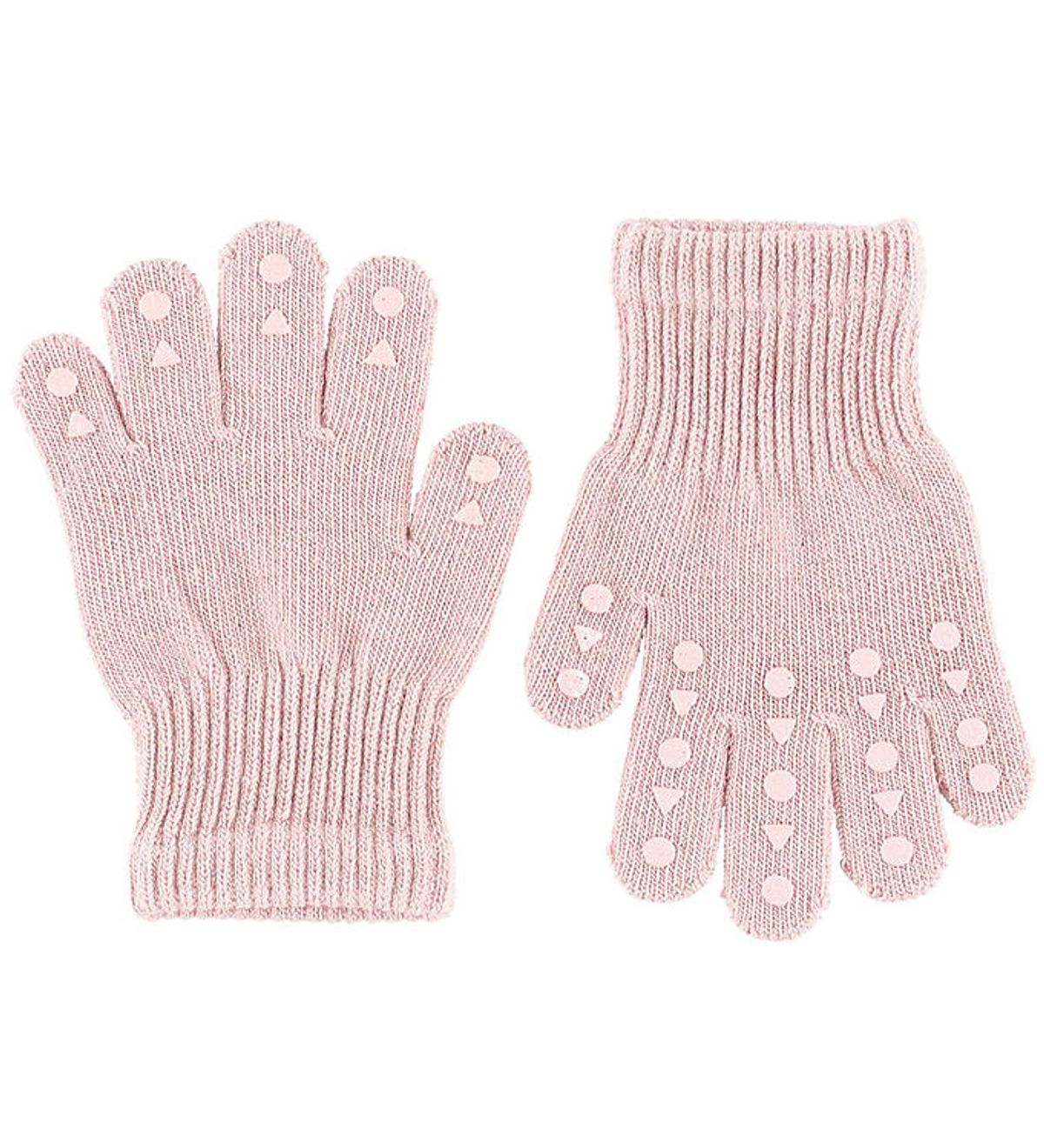 GoBabyGo Handsker - Strik - Soft Pink m. Dupper