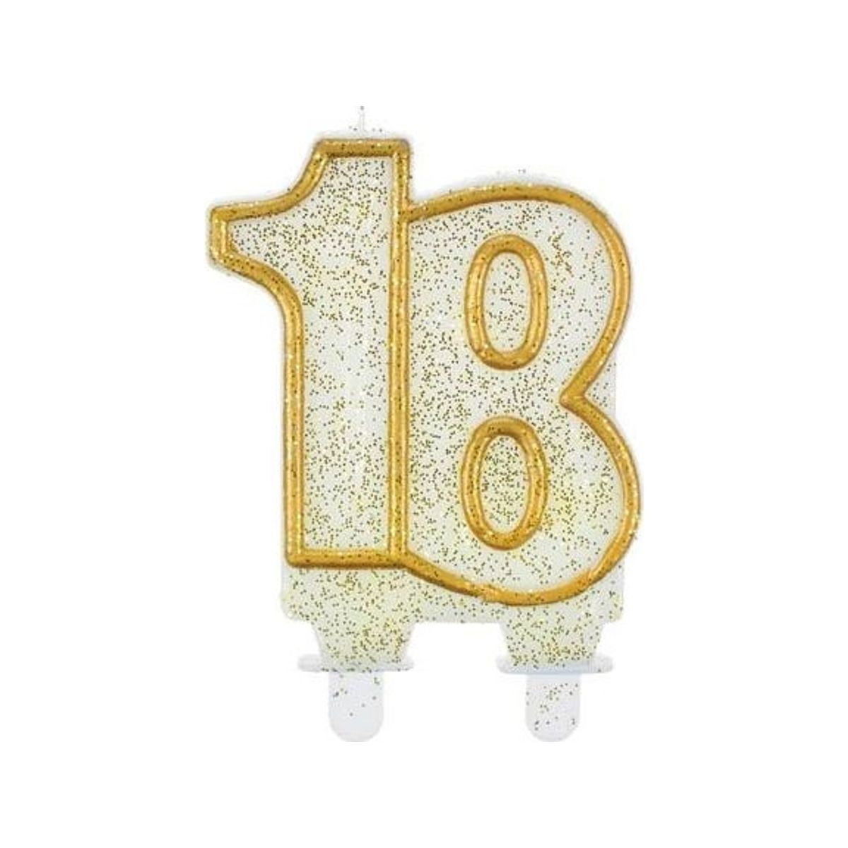 Godan Candle For The 18Th With Glitter And A Golden Border - 1 Pc Universal