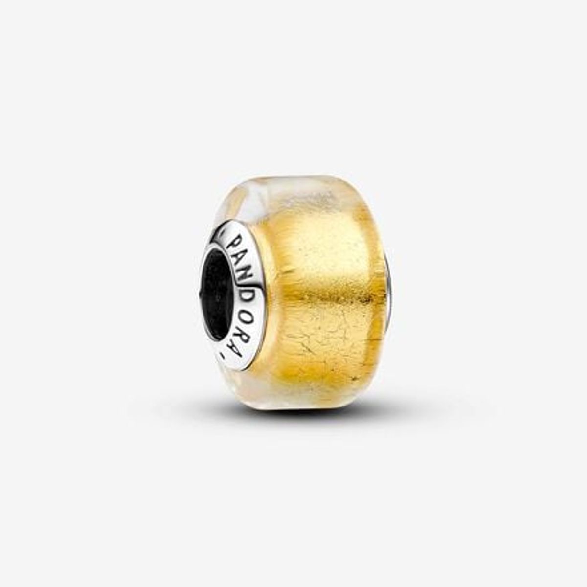 Golden Mini Murano Glass Sterling Sølv Charm fra Pandora