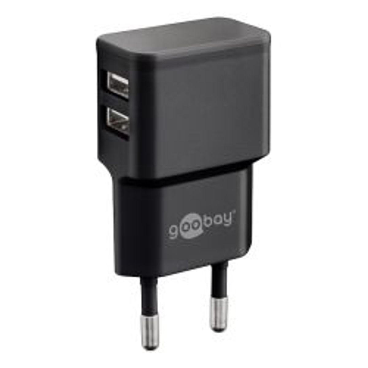 Goobay Dual Usb-a Charger 2.4 A 12w, Black - Oplader