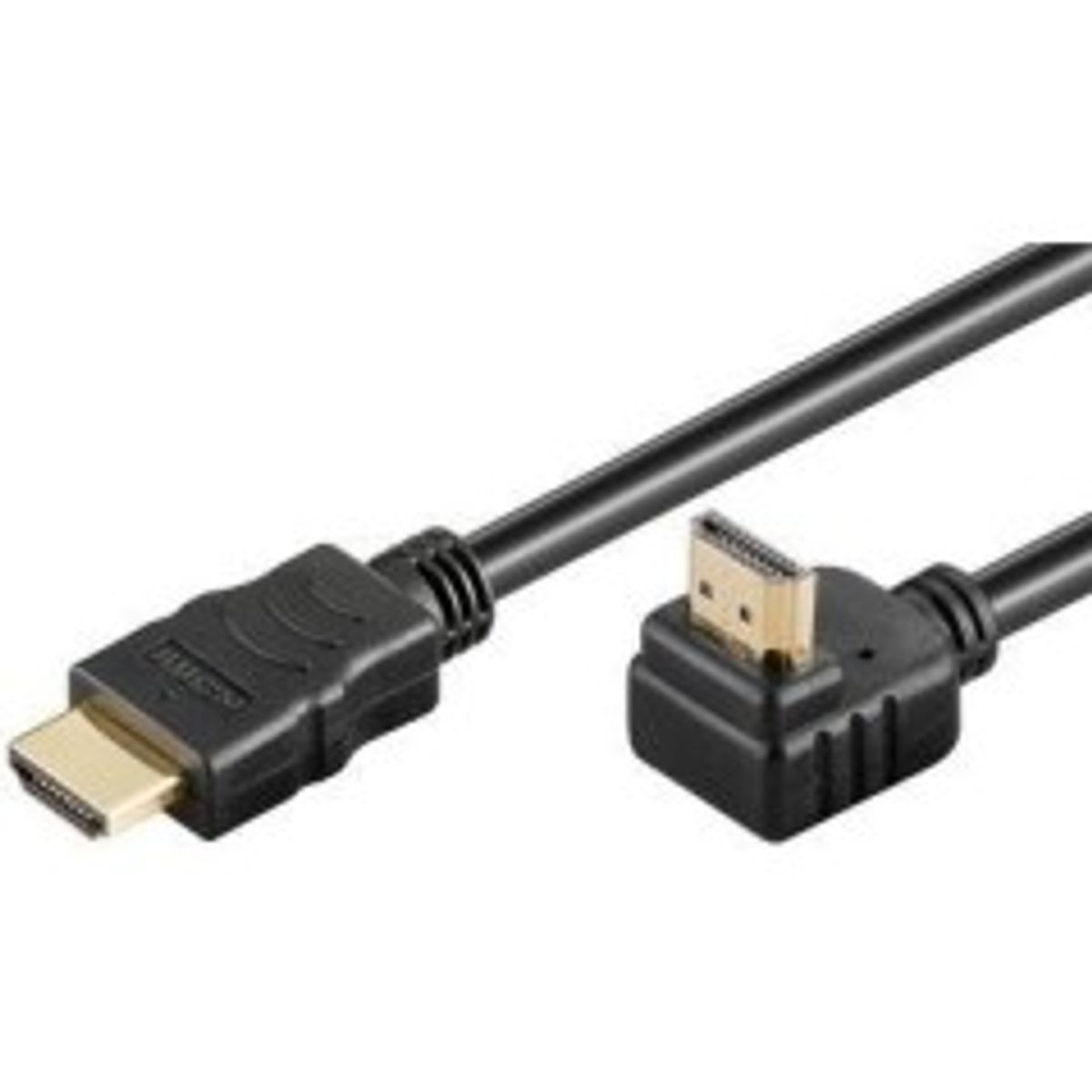 Goobay HDMI 2.0 90° vinklet kabel med Ethernet 4K 60Hz 5 m Sort