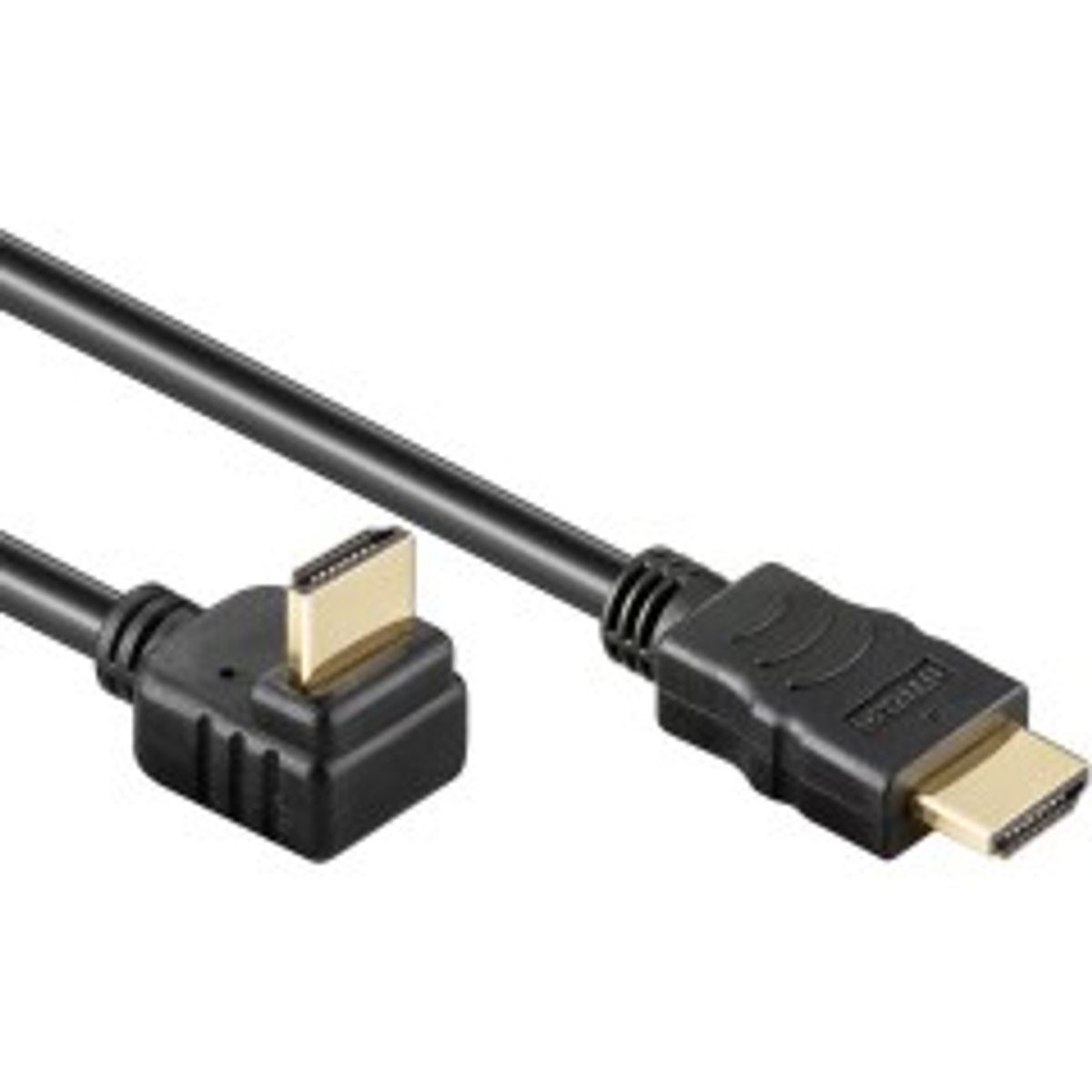 Goobay HDMI 2.0 han med Ethernet 270° vinklet kabel 4K 60Hz 1 m Sort