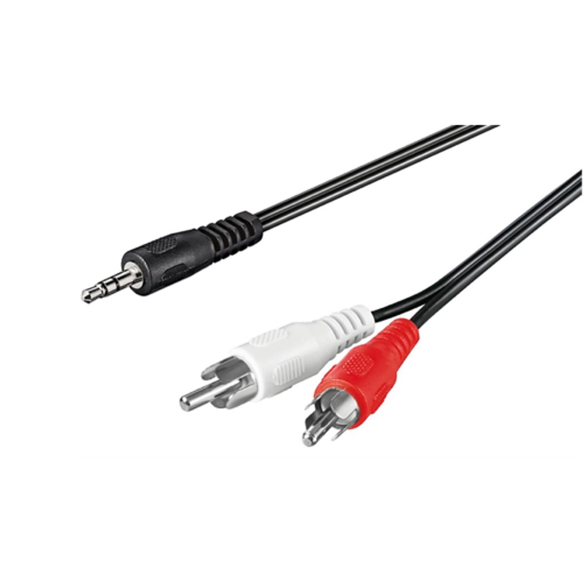 Goobay - Minijack (3,5mm) kabel til 2xRCA/phone (Han-Han) (Sort) - 0,5 m