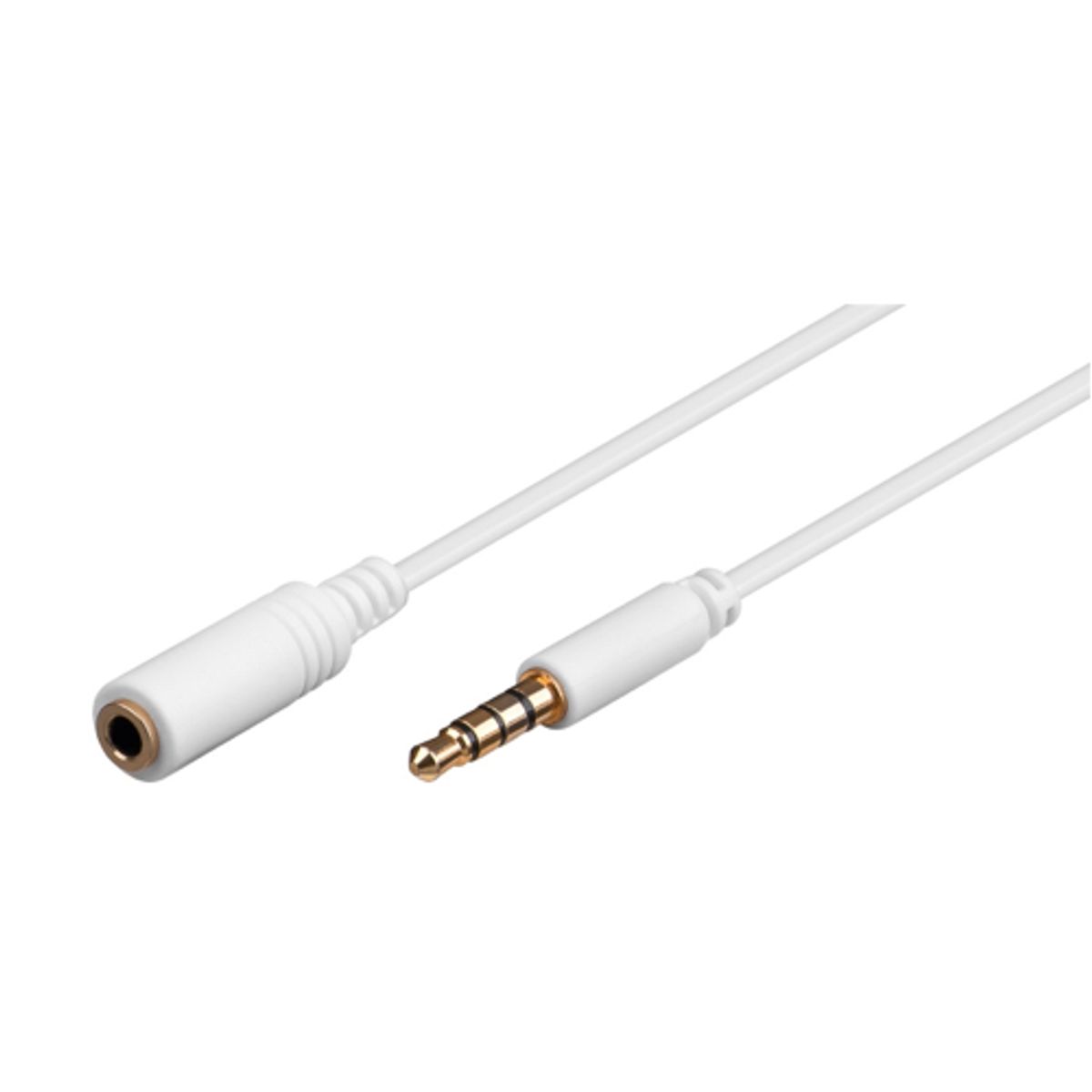 Goobay - Minijack Slim Stereo Audio forlænger kabel (3,5mm/4pin) (Han-Hun) (Hvid) - 1,5 m