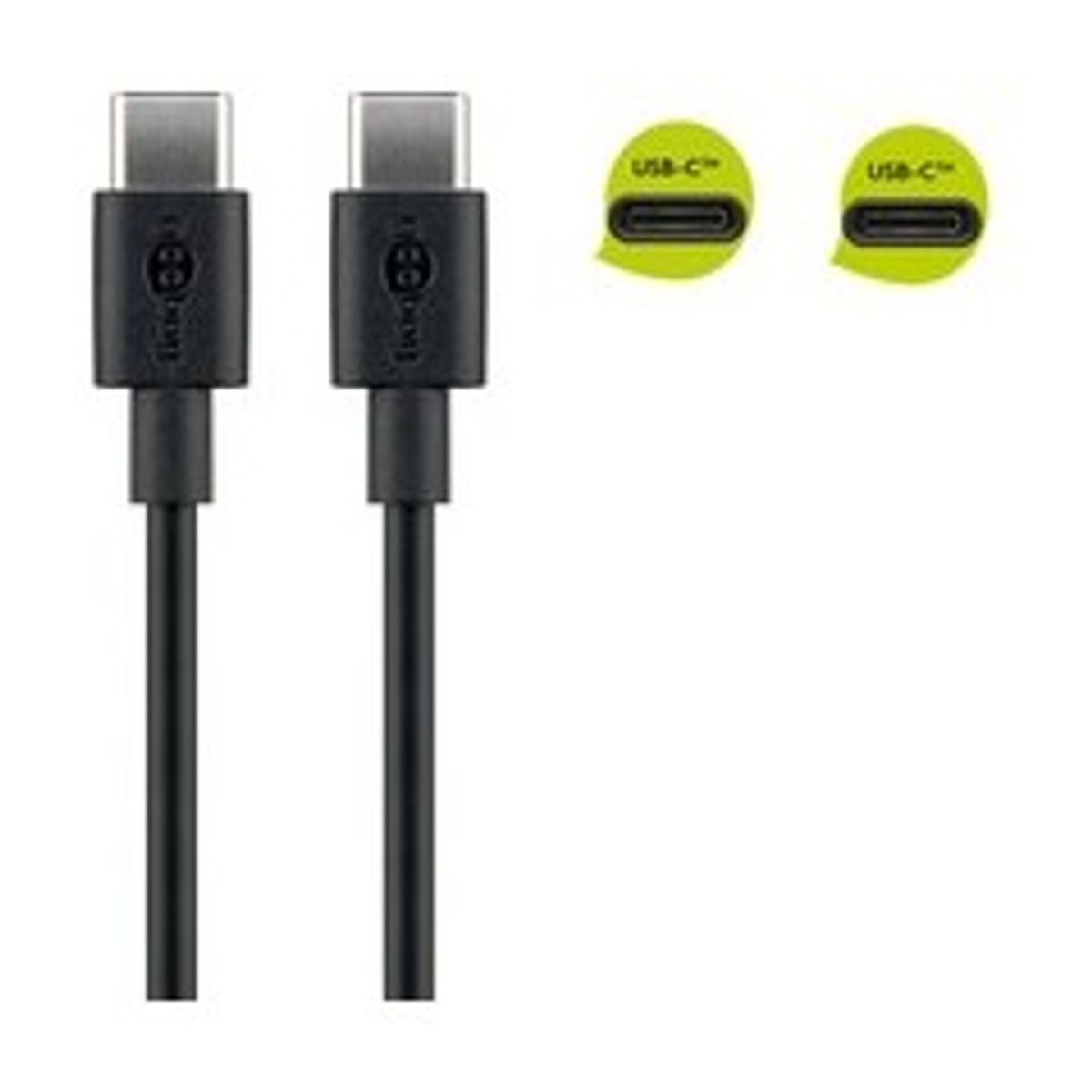 goobay USB 2.0 USB Type-C kabel 2m Sort