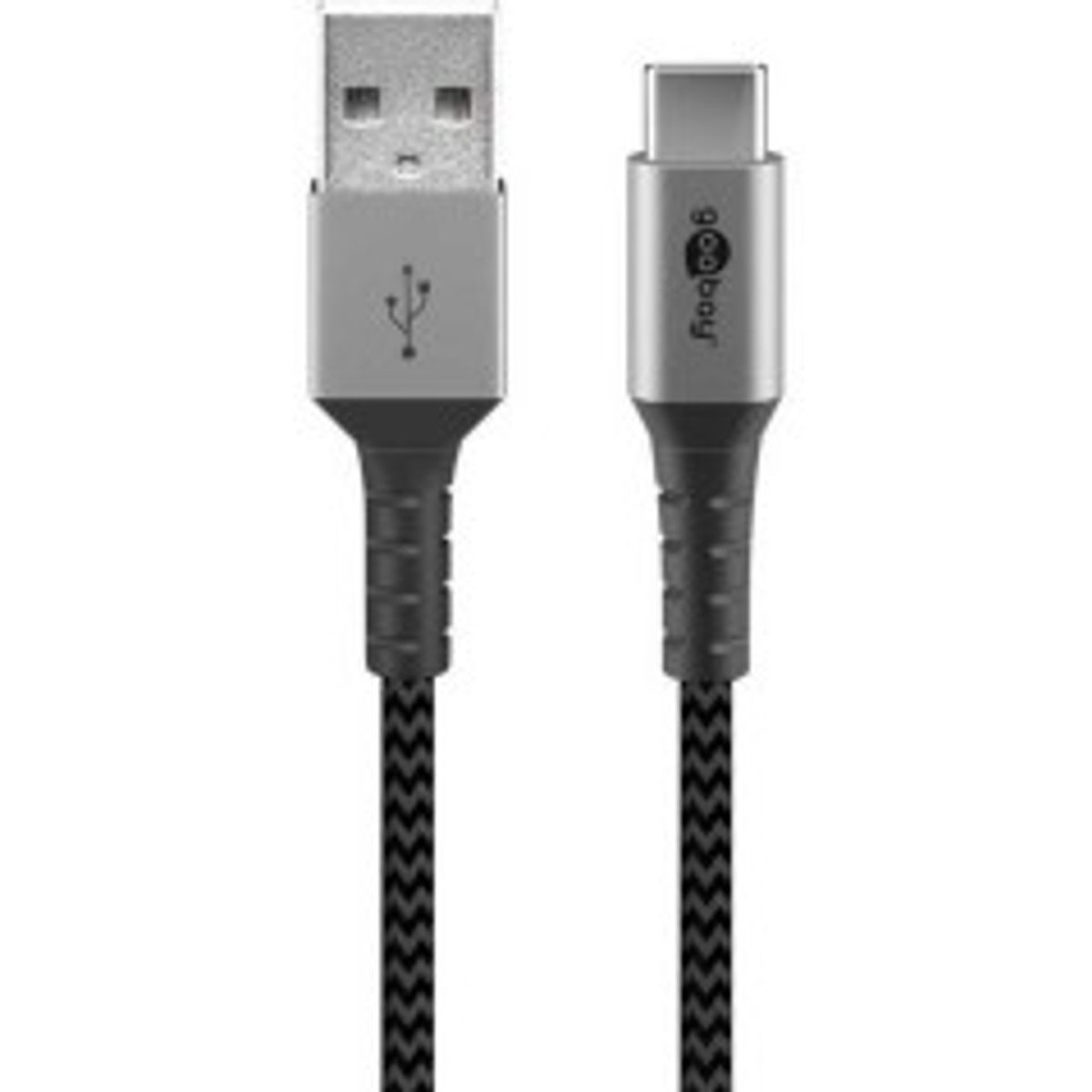 goobay USB 2.0 USB Type-C kabel 2m Sort Sølv