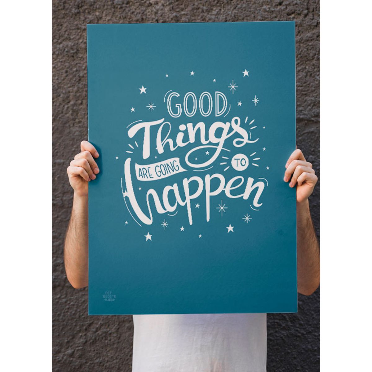 Good things-plakat - blå - 30 x 40 cm - Kr. 219,-