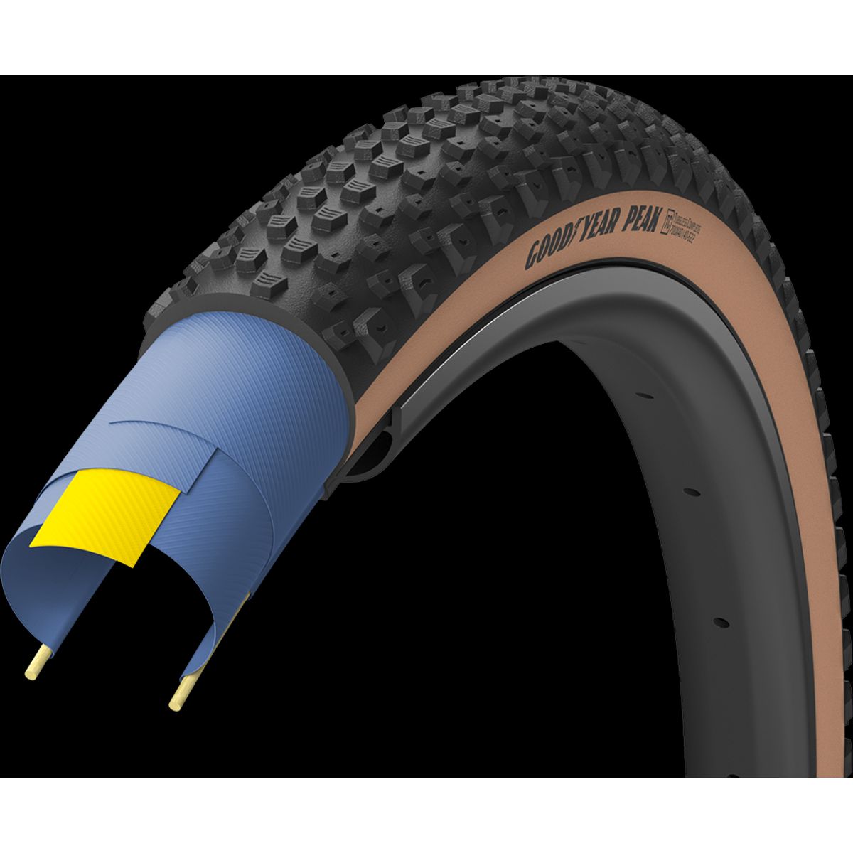 Goodyear PEAK Tubeless Complete 700x35c/45c - Brun