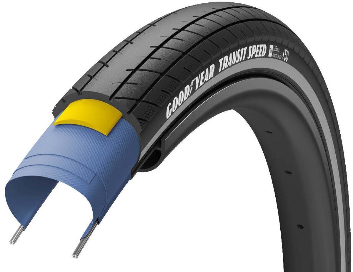 Goodyear TRANSIT SPEED S1 (1mm indlæg) 700x30/35/40 - Sort