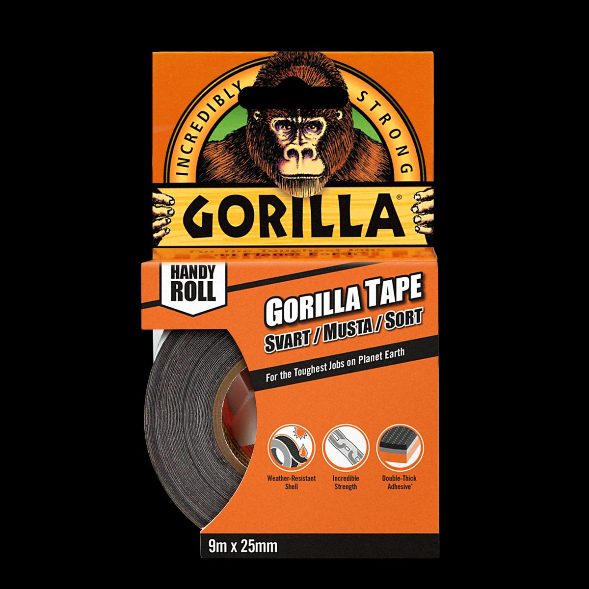 Gorilla Tape Praktisk Rulle 9,14mx25mm